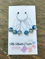 Knitting Stitch Markers with semi precious K2 Stone beads - Set of 6