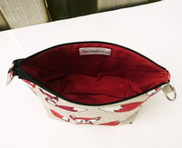 Fox Print Zippered Pouch for Knitting Notions