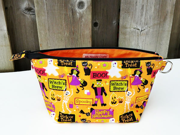 Trick or Treat Notions Pouch, Small wedge style bag