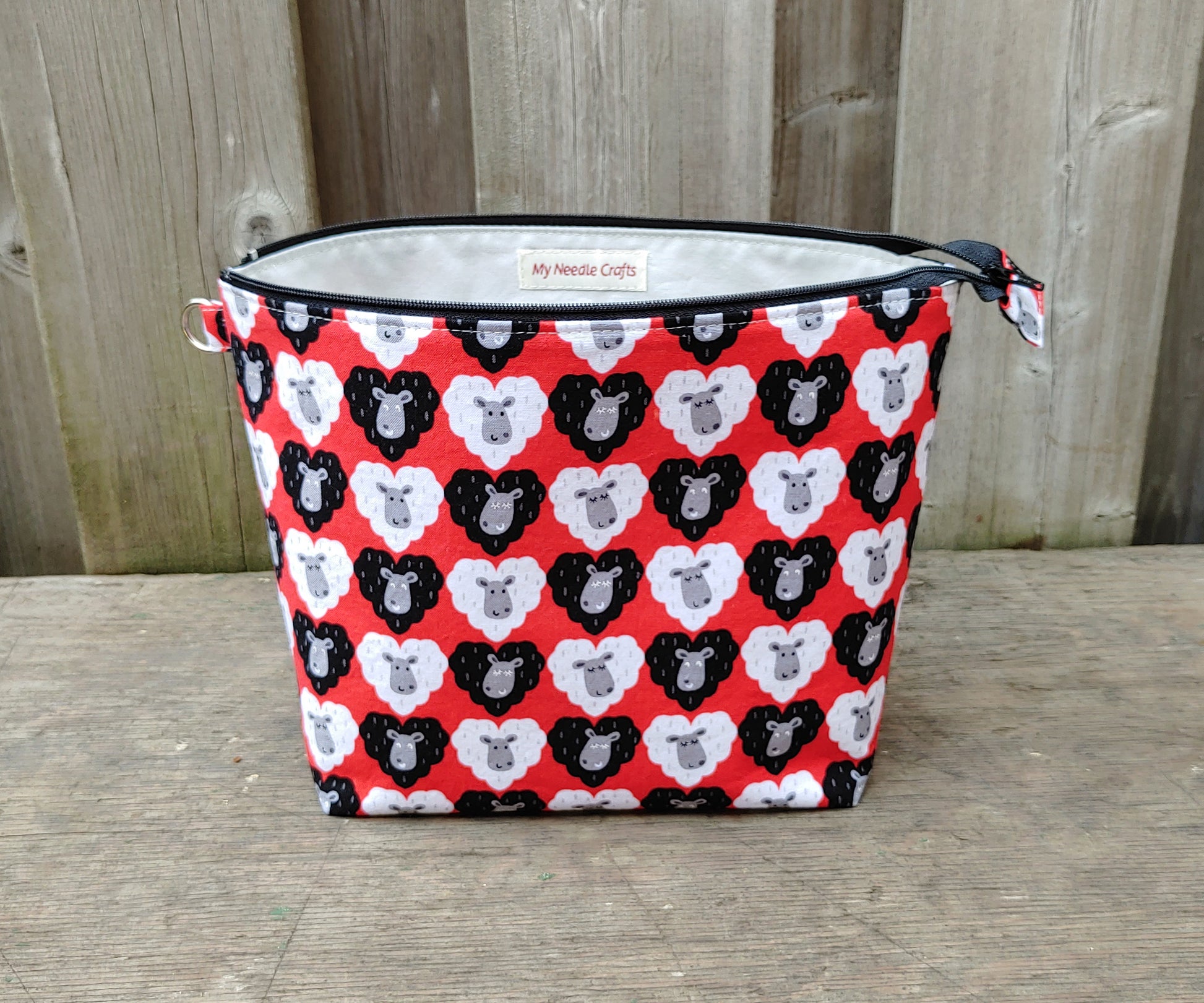 I Love Ewe Print Sock Size Wedge Bag