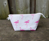 Flamingo Print Zippered Pouch for Knitting Notions
