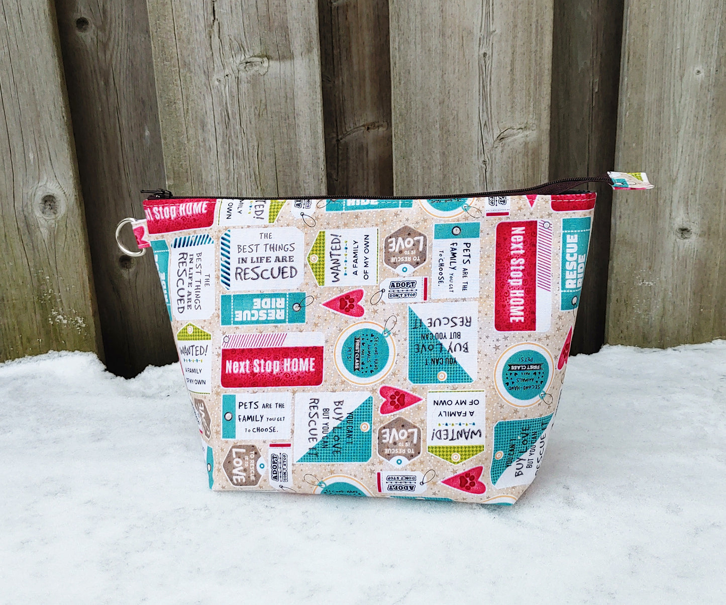 Rescue Pet Print Sock Size Wedge Bag