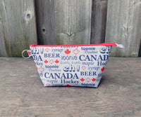 Canada theme print Zippered Pouch for Knitting Notions
