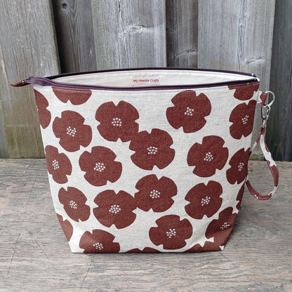 Rust Flowers print Shawl Size Wedge Bag