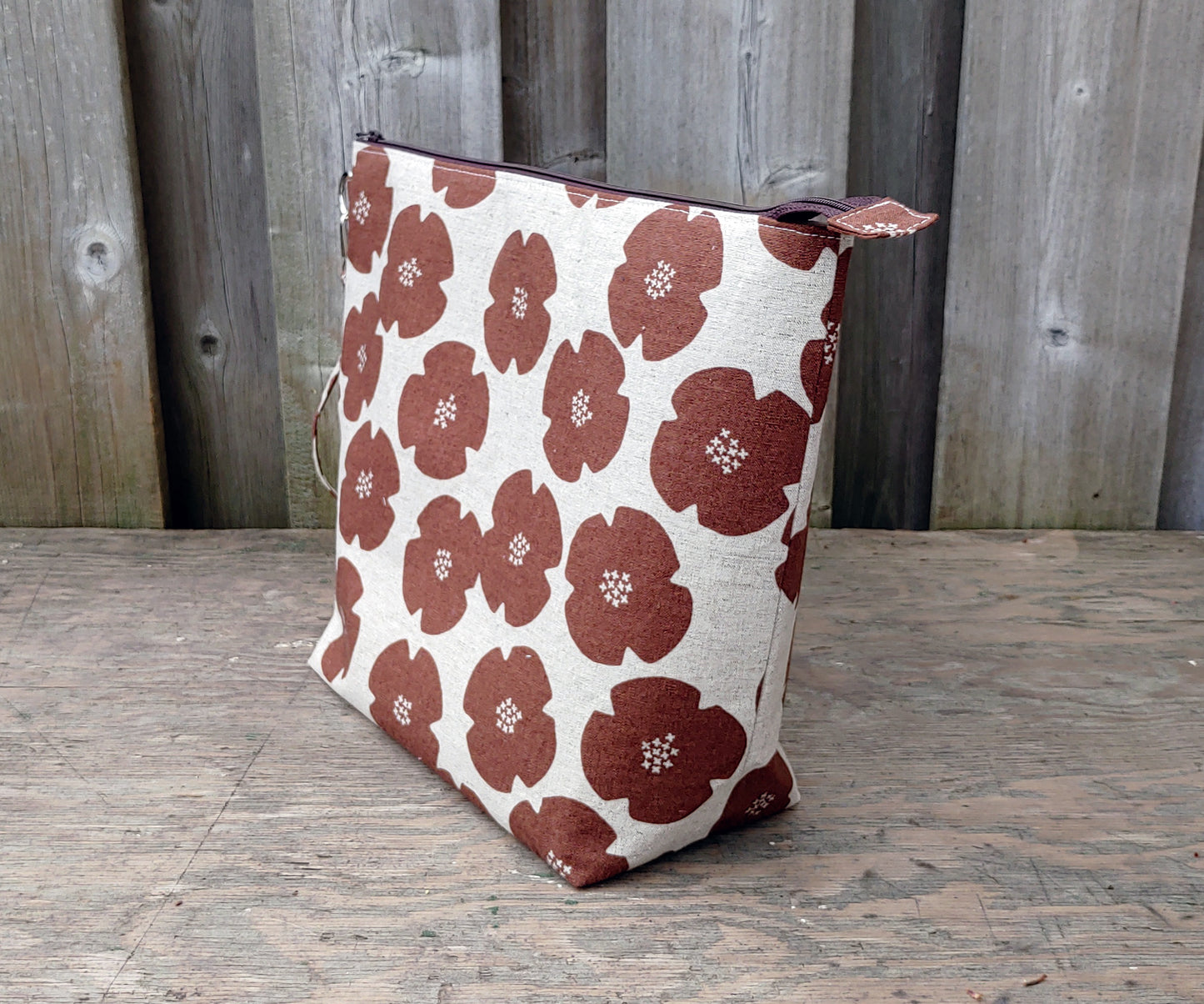 Rust Flowers print Shawl Size Wedge Bag