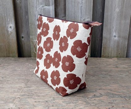 Rust Flowers print Shawl Size Wedge Bag
