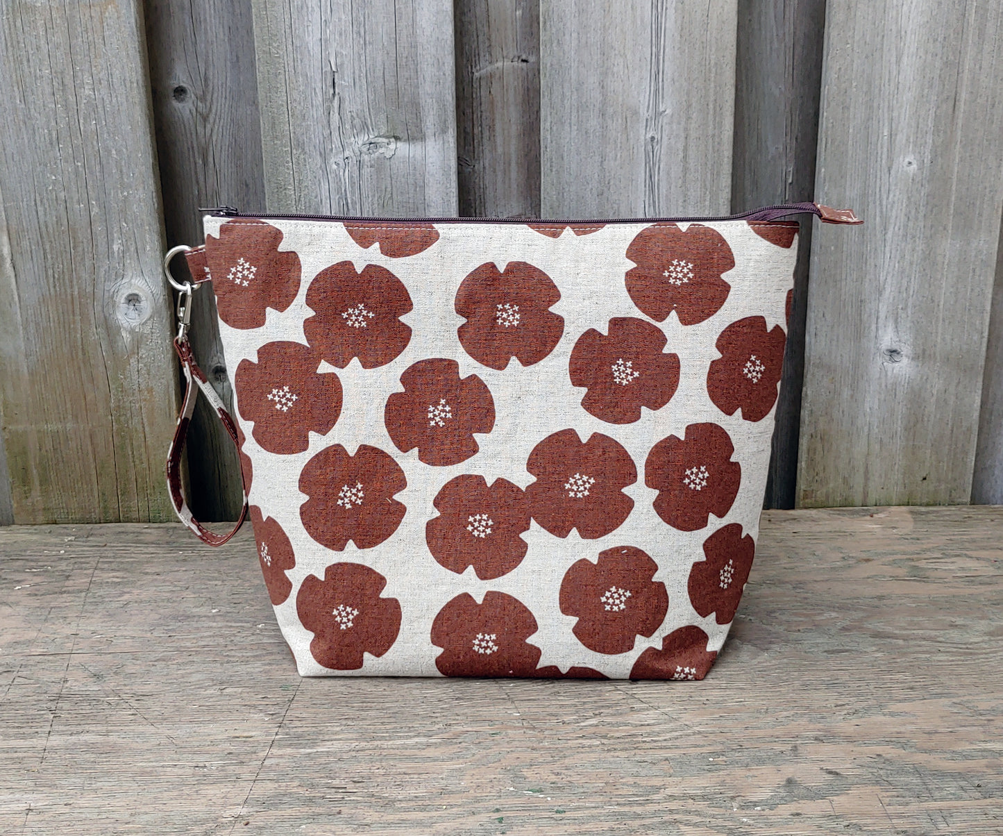 Rust Flowers print Shawl Size Wedge Bag