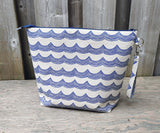 Blue Waves print Shawl Size Wedge Bag