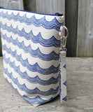 Blue Waves print Shawl Size Wedge Bag