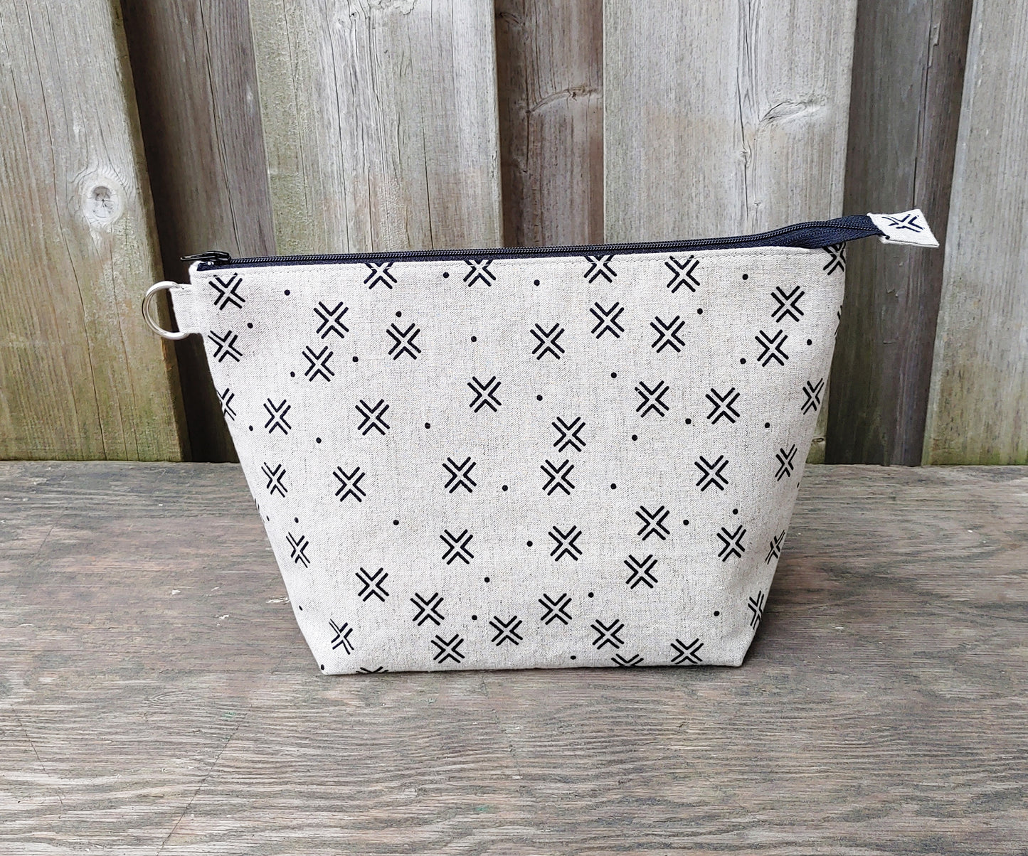 Black Crosses Print Sock Size Wedge Bag