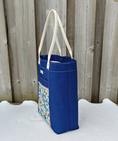 Firefly Tote in Blue with Floral