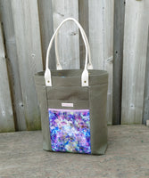 Firefly Tote in Sage and Purple Sprigs print