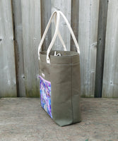 Firefly Tote in Sage and Purple Sprigs print